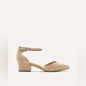 Wide Ankle Strap Heel |  Nude Suede | 8W